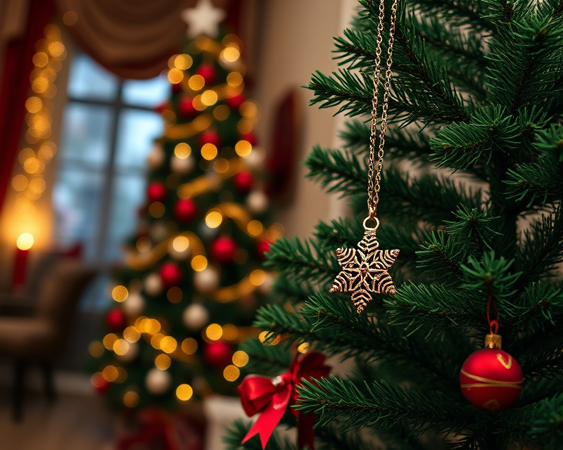 necklace, christmas tree